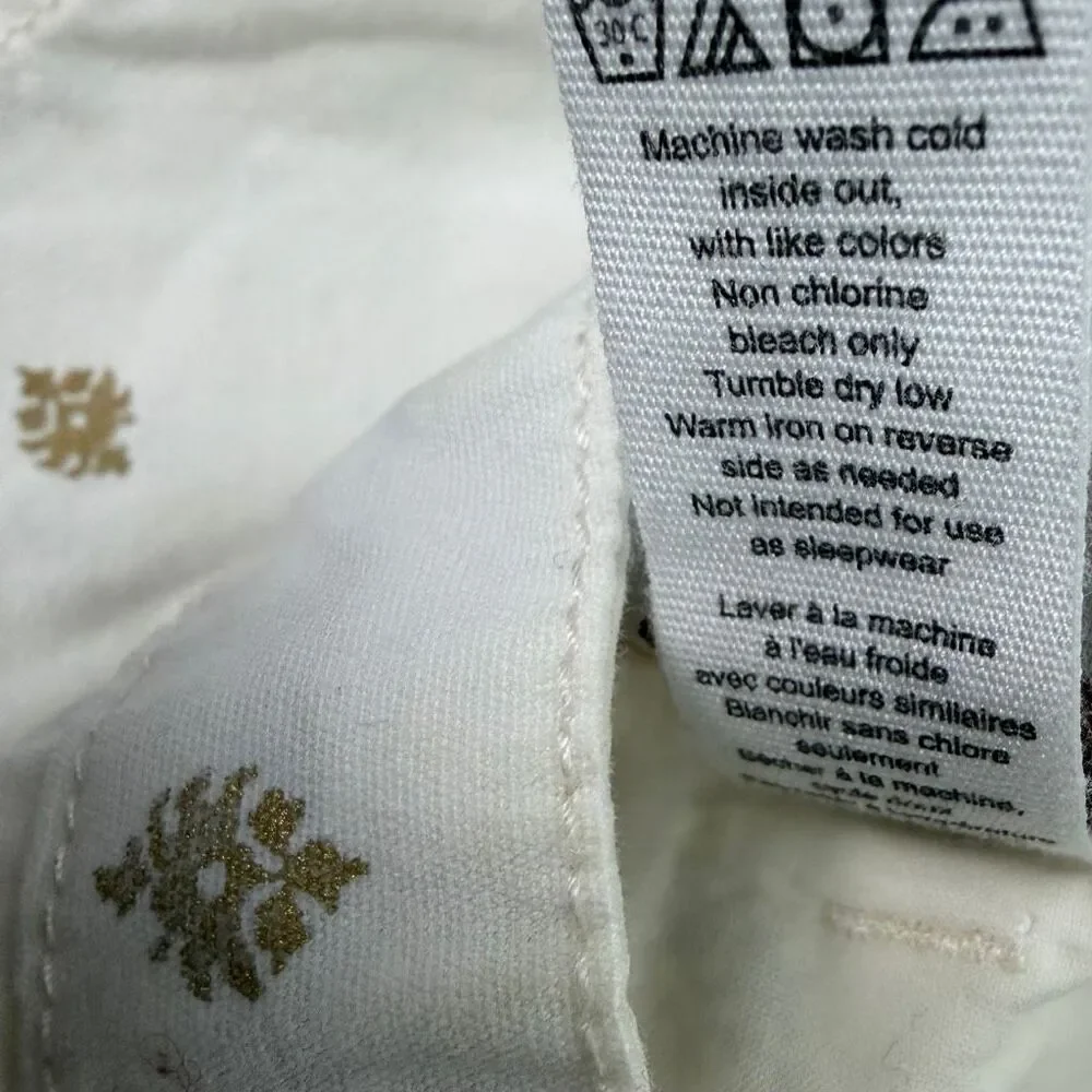 Tea size 8 Girls Shorts Cream Gold Foil